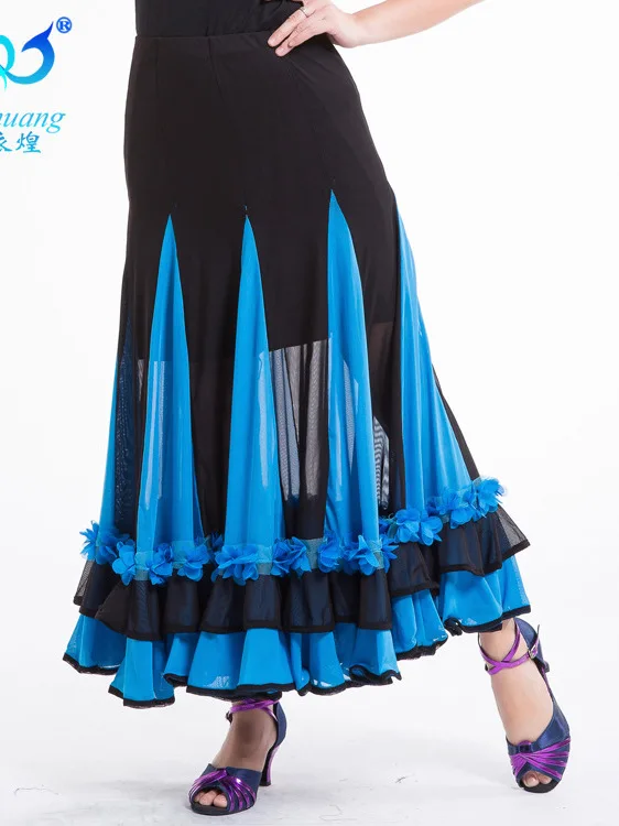 Flamenco Skirts For Latin Dance Women Skirt Long Adult Ballroom Practice Woman Modern Standard Dress Competition Adult