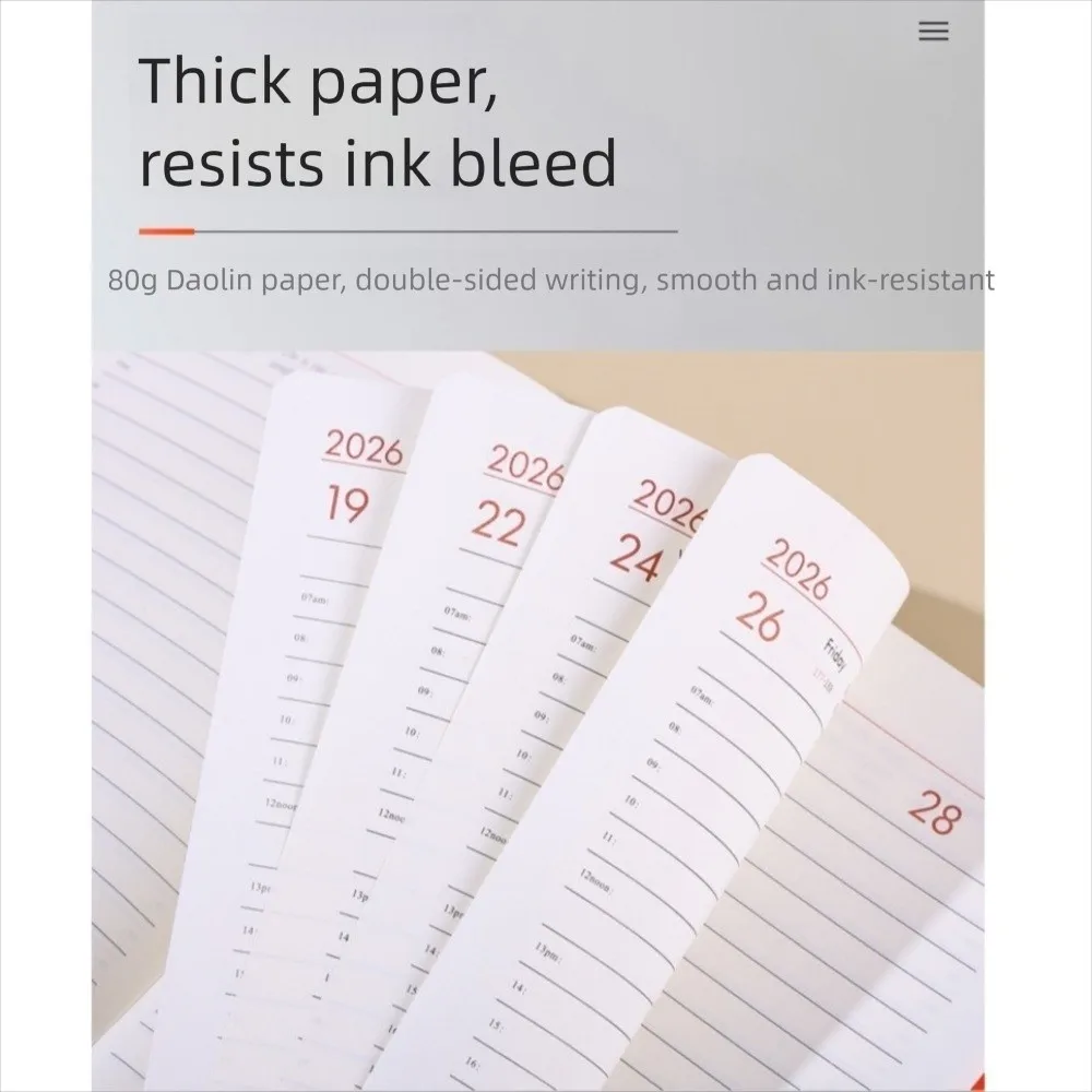 English 2026 Schedule Planner Notepad 12 Months Bookmark a5 Agenda Planning Notebook Portable Simple Diary Writing Pads