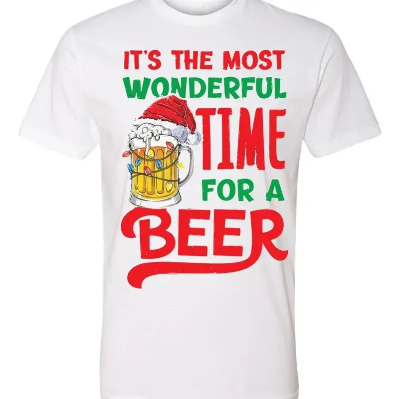 It's the Most Wonderful Time For A Beer Christmas Sublimation Men's T Shirt