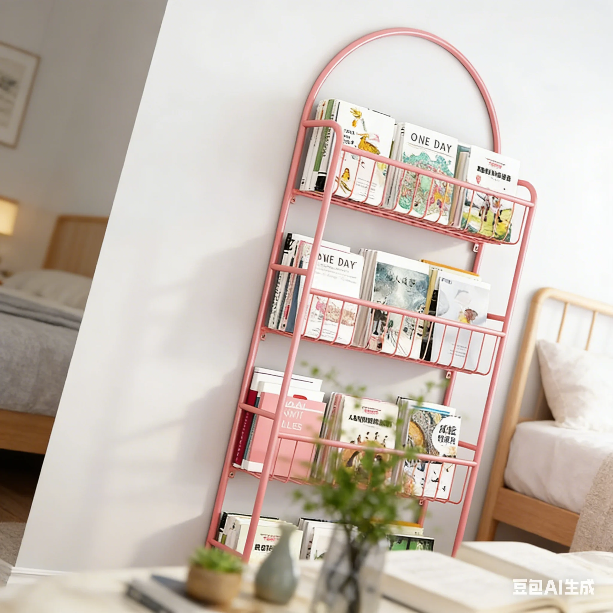 aoliviya-モダンライトミニマリスト学生絵本棚、子供のおもちゃ収納アイアンアートベアスタイル壁掛けラック家庭用