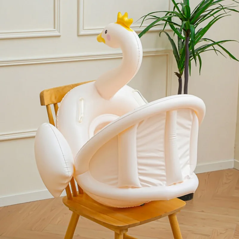 Nadmuchiwane zabawki Crown Swan, pogrubione koło do pływania z PVC, letnie zabawki wodne dla dzieci do użytku na zewnątrz w basenie lub parku wodnym.