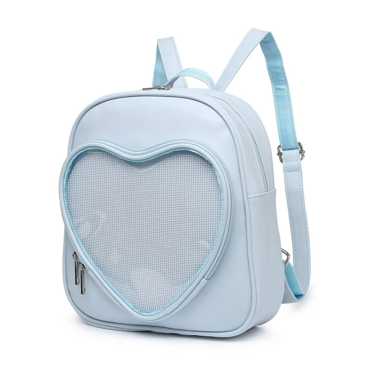 JIAERDI Japanese Heart Transparent Backpack Women Harajuku Jk Large Capacity Kawaii Lolita Bag Ladies Sweet Cute White Backpacks