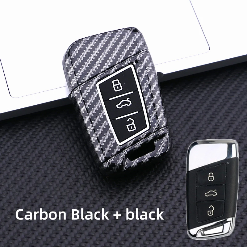 ABS Carbon Fiber Car Key Case Cover Fob For Volkswagen VW Tiguan MK2 Magotan Passat B8 CC For Skoda Superb A7 Accessories