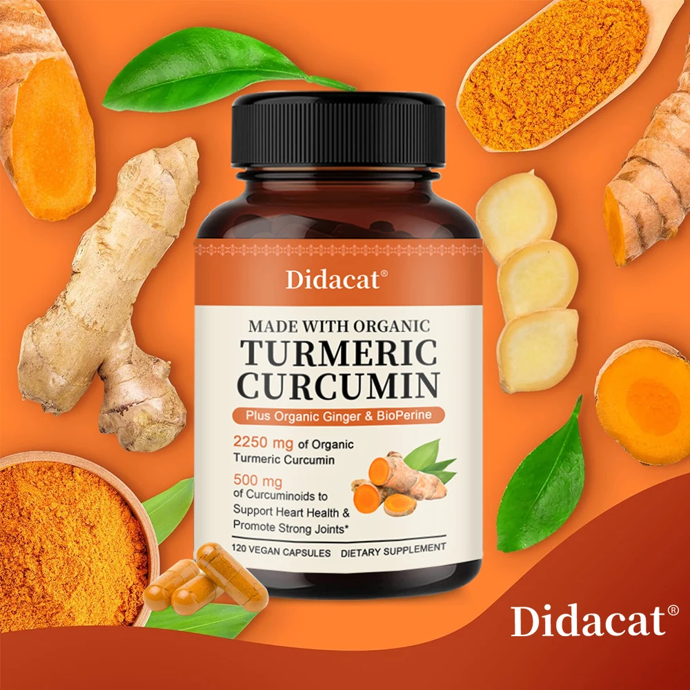 Turmeric Curcumin Capsules 2250mg Herbal Extract 95% Curcuminoids with Black Pepper,Powerful Joint Support