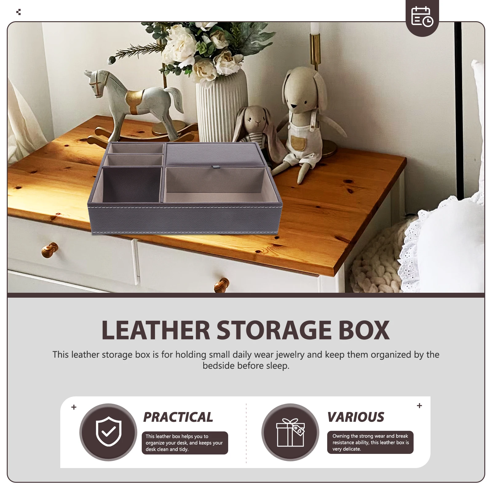 

Multi Compartment Storage Box Necklace Holder Jewelry Case Earrings Organizer Retro Decor Treasure Jewlery Men's Boxes