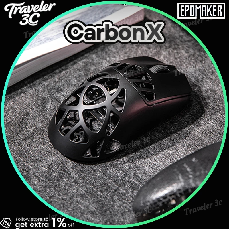 

Epomaker Carbon X Three Mode Wireless Gaming Mouse BT 2.4G Low Latency E-sport Pixart PAW3950 Sensor Optical Switch 8kHz PC
