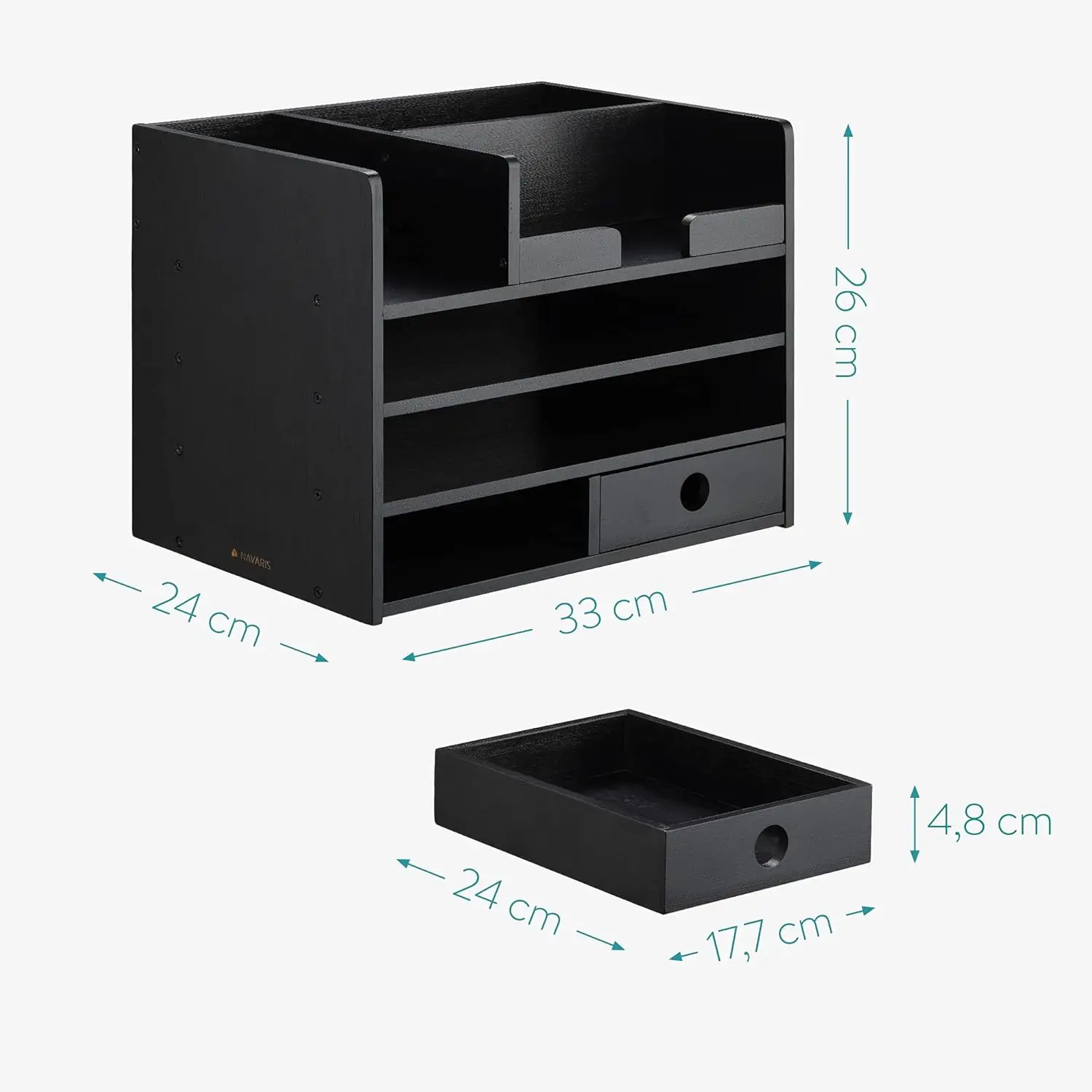 Desktop Table Storage Drawers and Compartments for Organizing Stationery, Documents, Files