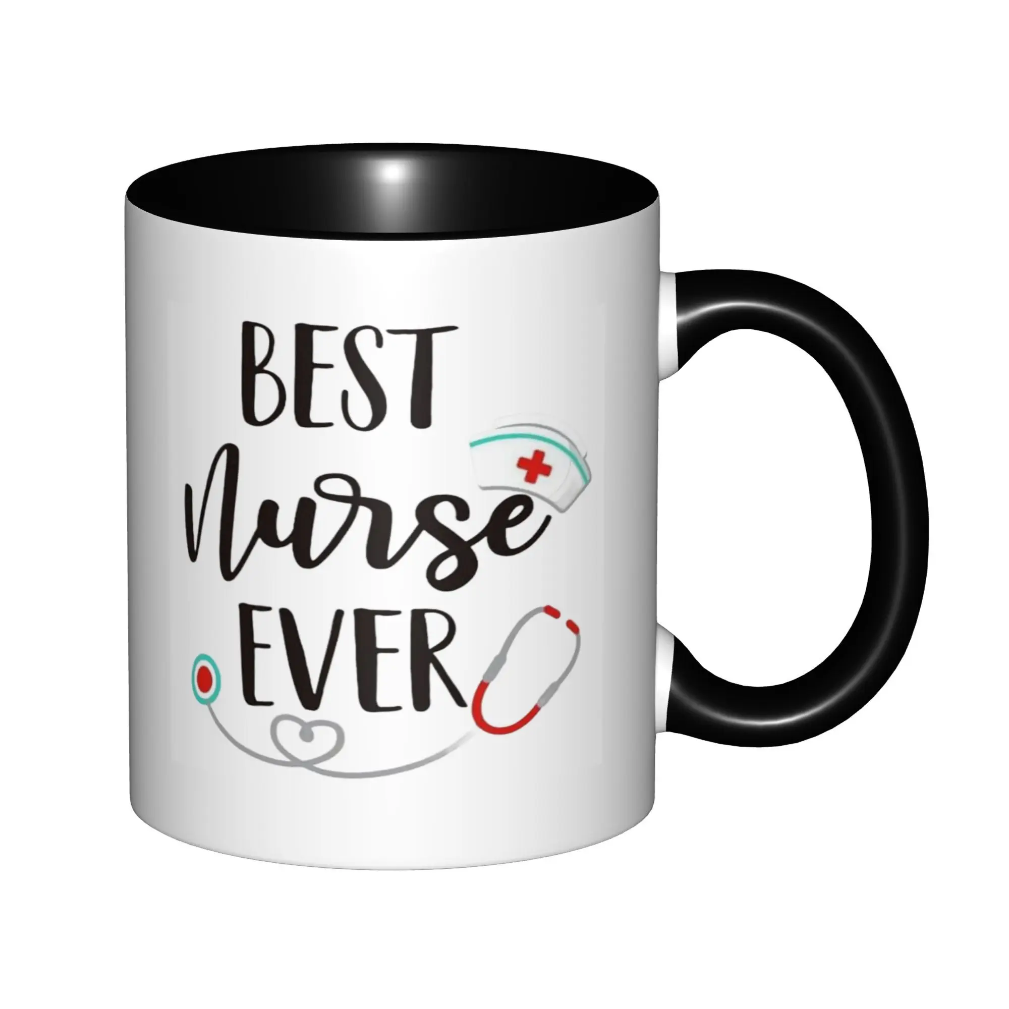 

Best Nurse Ever Mugs With Black Handle Birthday Coffee Mugs Ceramic Tea Cups 11oz
