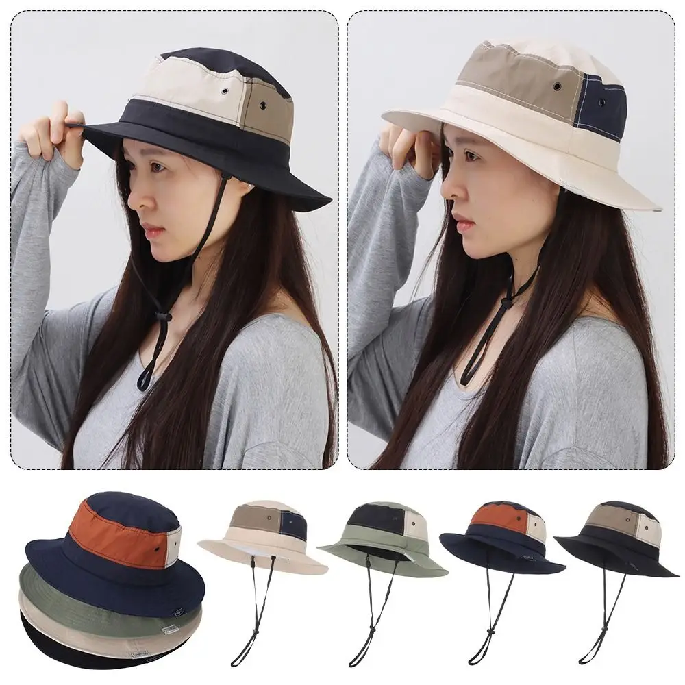 

Large Anti-UV Bucket Hat Quick-dry Wide Brim Panama Hat Breathable Sun Protection Mountaineering Caps Man