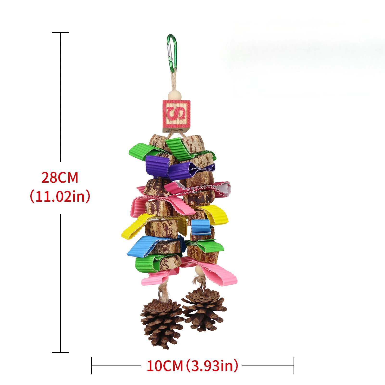 Vogel Spielzeug Strohhut Rattan Ball Bunte Papier Obst Nagen Kauen Linderung Langeweile Vogelkäfig Dekoration Kleine Papagei Spielzeug – Detail 2