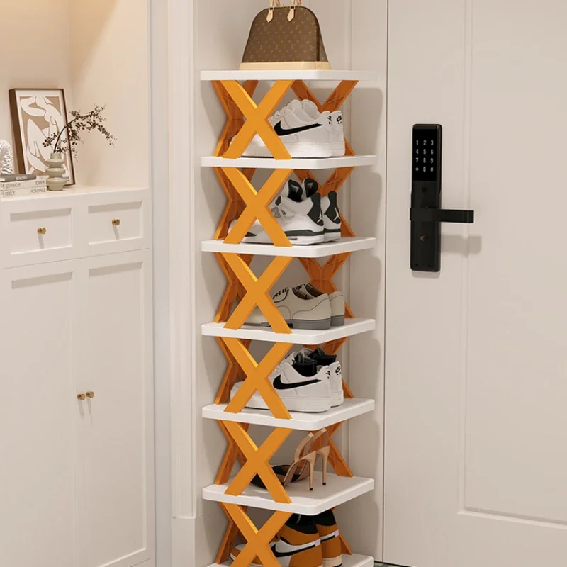 

Shoe rack for simple folding at home door, small narrow shoe rack, multi-layer corner for rental room, space-saving layered