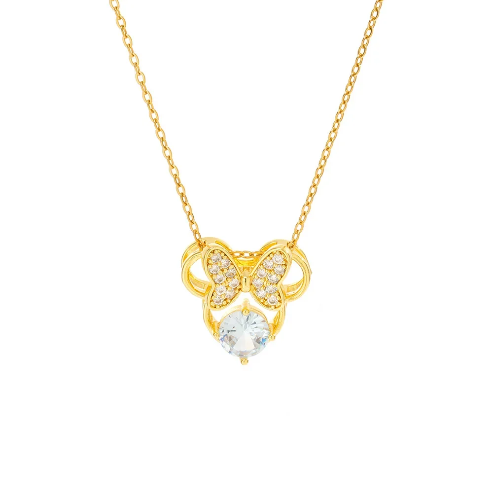 A unique new niche Mickey head necklace with feminine charm and cartoon mouse collarbone chain accessories for 2025