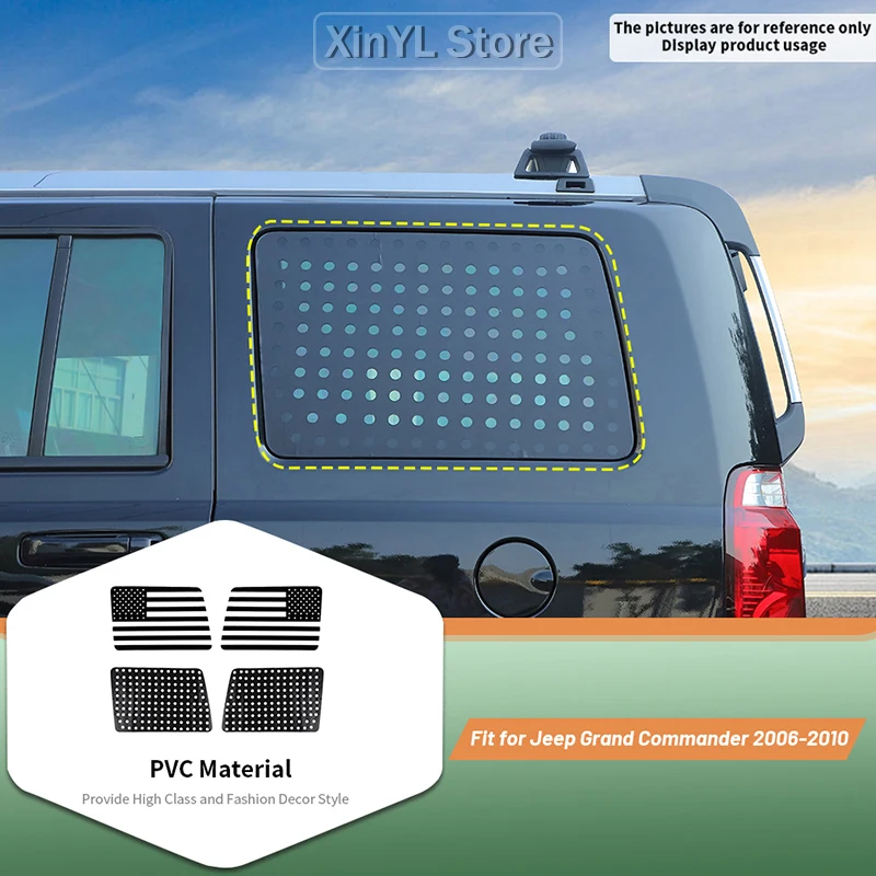 Car Rear Window Decal Decoration Sticker for Jeep Grand Commander 2006 2007 2008 2009 2010 Black Car Exterior Accessories
