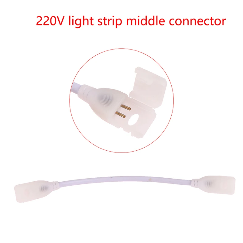 [New] 220V EU LED Strip Plug For Cob 360LEDs 12mm Light Strip Connector 2pin COB Led Strip Light Fix Clips Connector Accessories view 3
