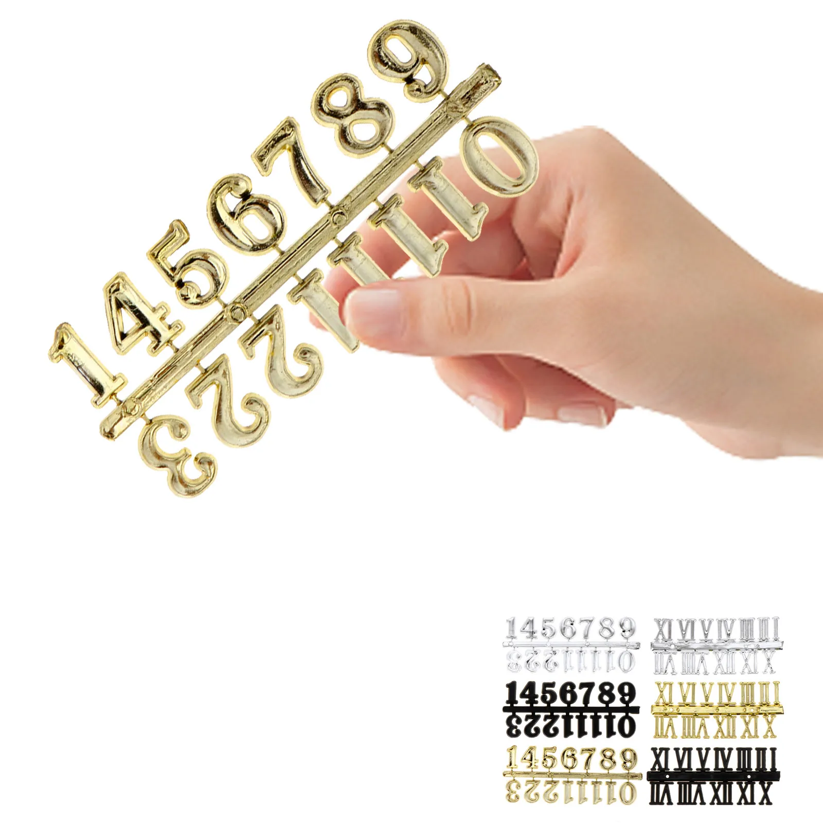 6Pcs Wall Clock Numerals High Quality Arabic Roman Numbers Replacement Parts DIY Digital Clock Numbers for Wall Repair