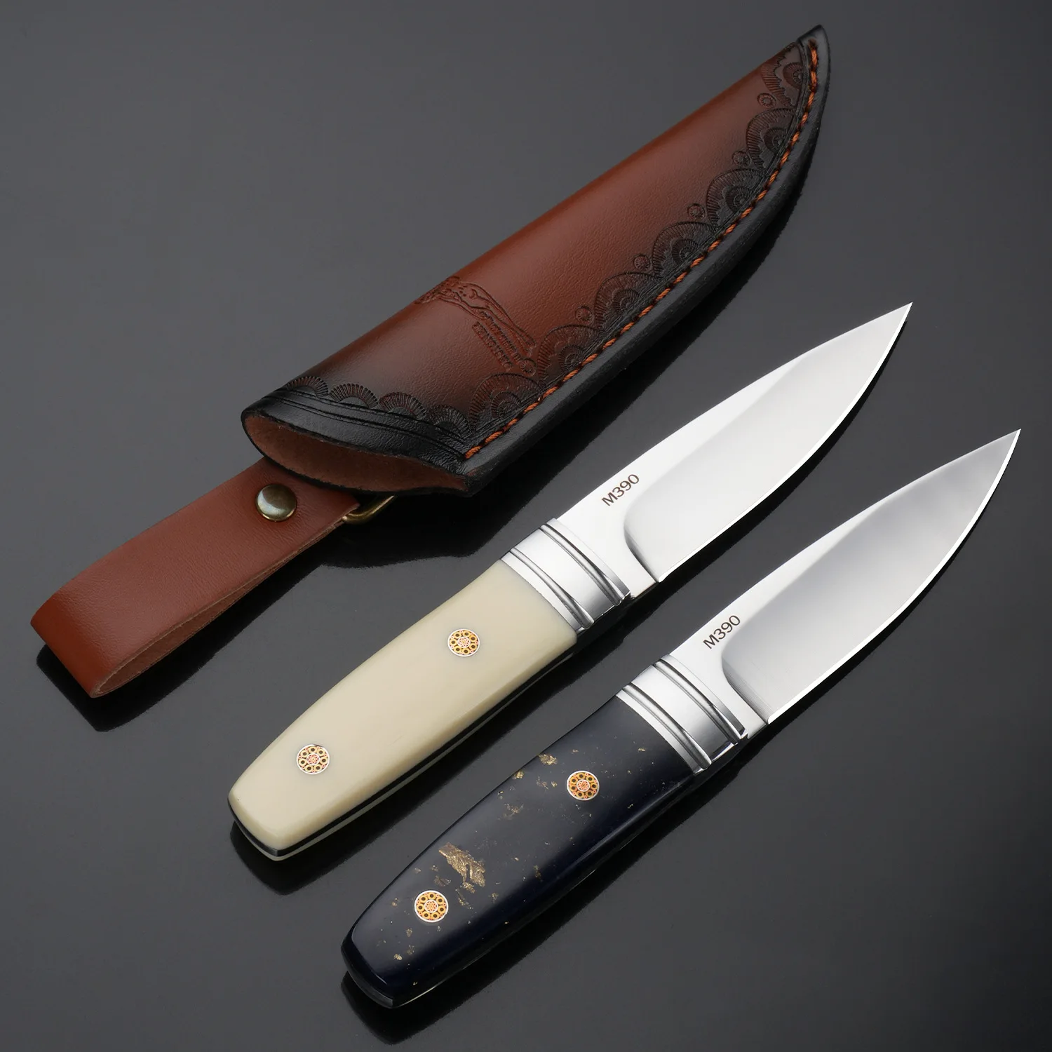 

1PC Outdoor Straight Knife Nordic Style Small Straight Knife High Polish Mirror Finish Portable Meat Cleaver Sharp Lightweight