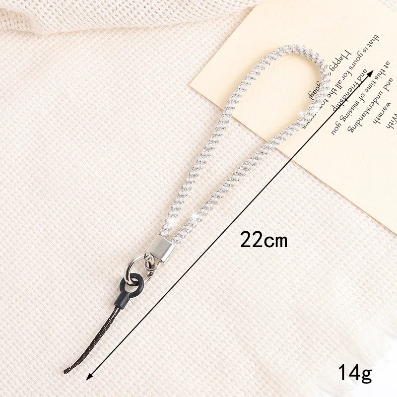 ins new rhinestone chain mobile phone lanyard long messenger chain short wrist phone chain keychain pendant