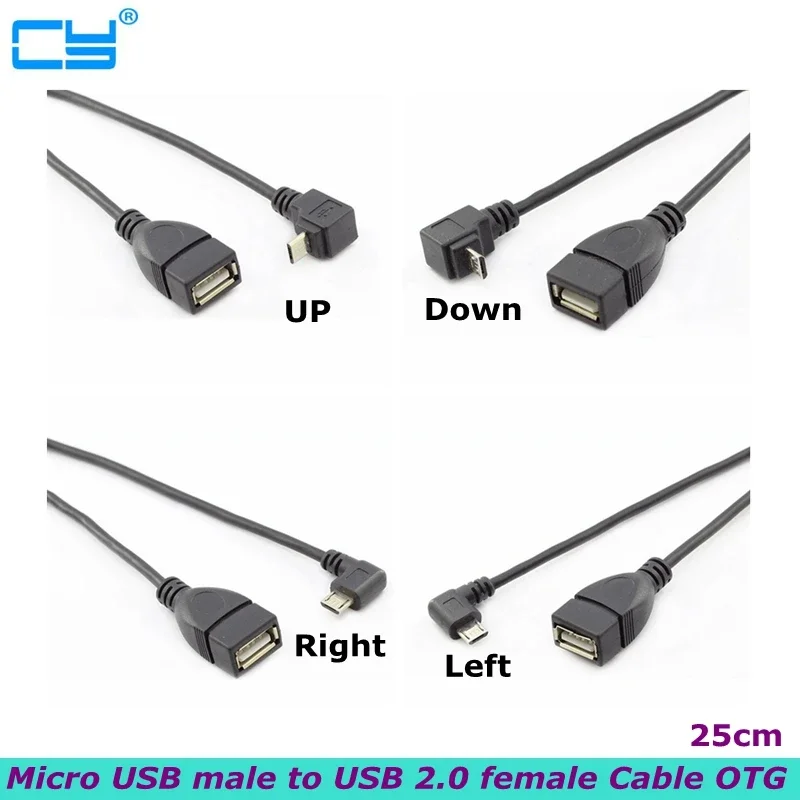 Mobile phone tablet U disk cable Micro USB to USB mother OTG data cable USB MICRO 5Pin 90 degree bend