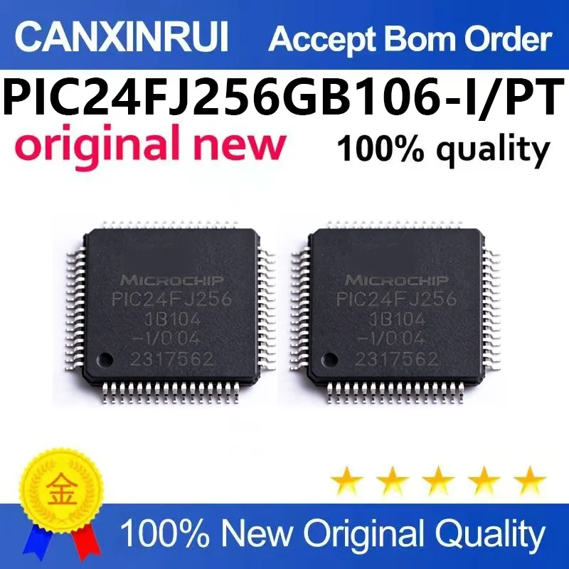 (5pcs-100pcs)Brand new original PIC24FJ256GB106T-I/PT embedded microcontroller TQFP64 packaged MCU