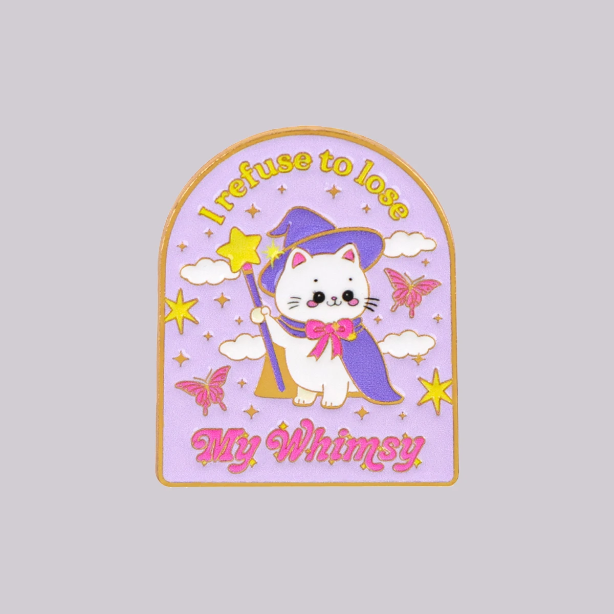 I refuse to lose Enamel Pin Cute Cat Quotes Brooch Lapel Pins Badge on Backpack Clothing Accessories Animal Jewelry Friends Gift
