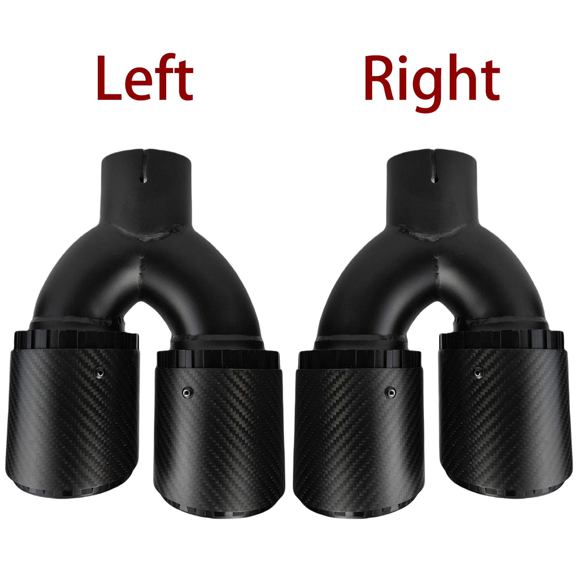 

Automobile Universal Carbon Fibre Tail Throat Aluminium Alloy Silencer Black Double Outlet Twill Matte Exhaust Nozzle Tip