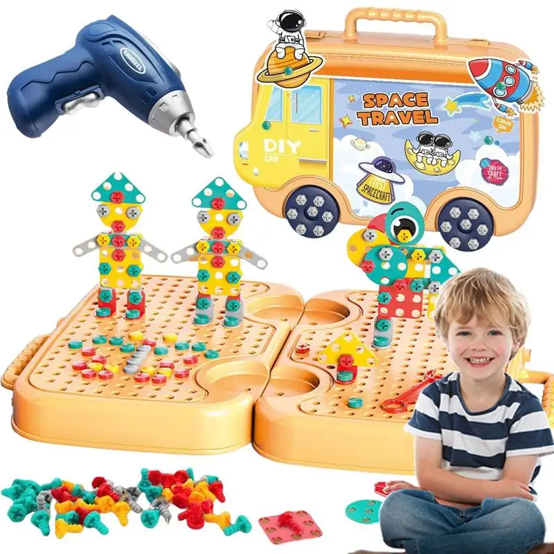 DIY Disassembly Assembly Tool Box Toys Early Educational Nut Screwing Puzzle With Screwdriver For 3-7 Year Old Birthday Gifts