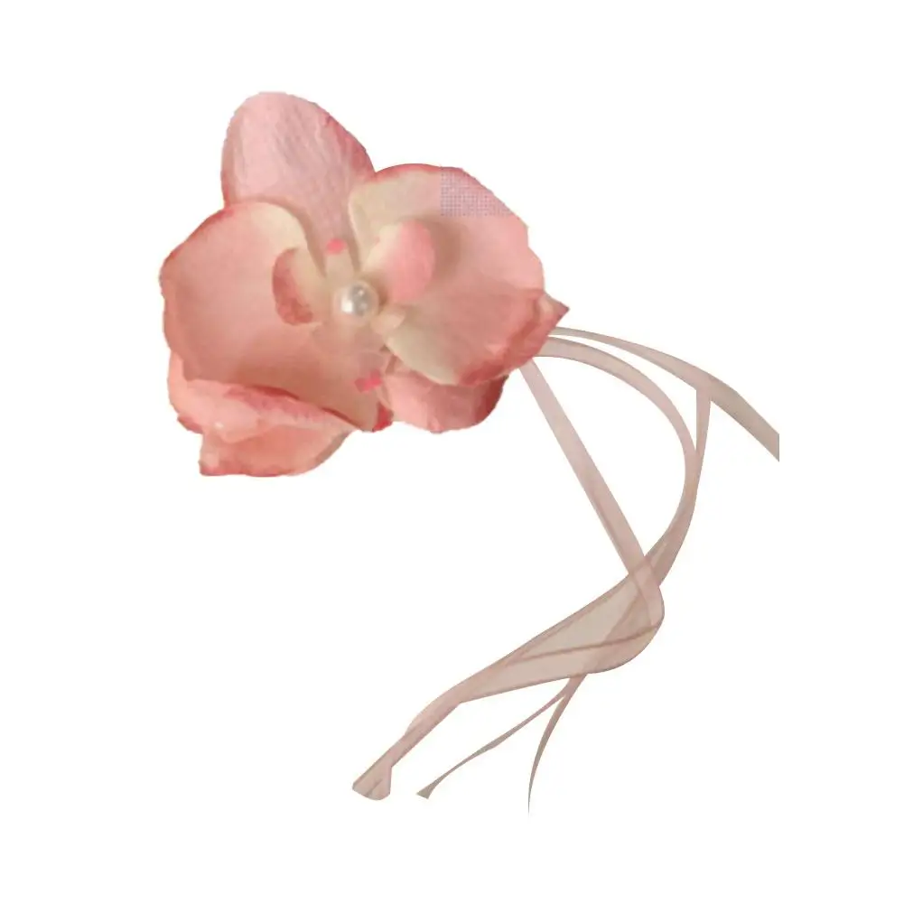 Orchid Flower Claw Clip para Meninas, na moda Vintage Fita Hairpins, presilhas Clip, Tassel Headwear, Ponyt Acessórios, N5h7