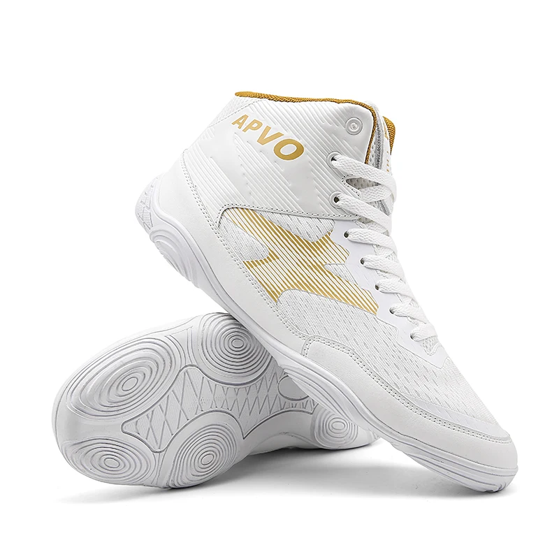 ผู้ชายมวยปล้ํารองเท้าสบายรองเท้ากันลื่น Forwrestling รองเท้าผ้าใบมวยรองเท้ารองเท้ากีฬา