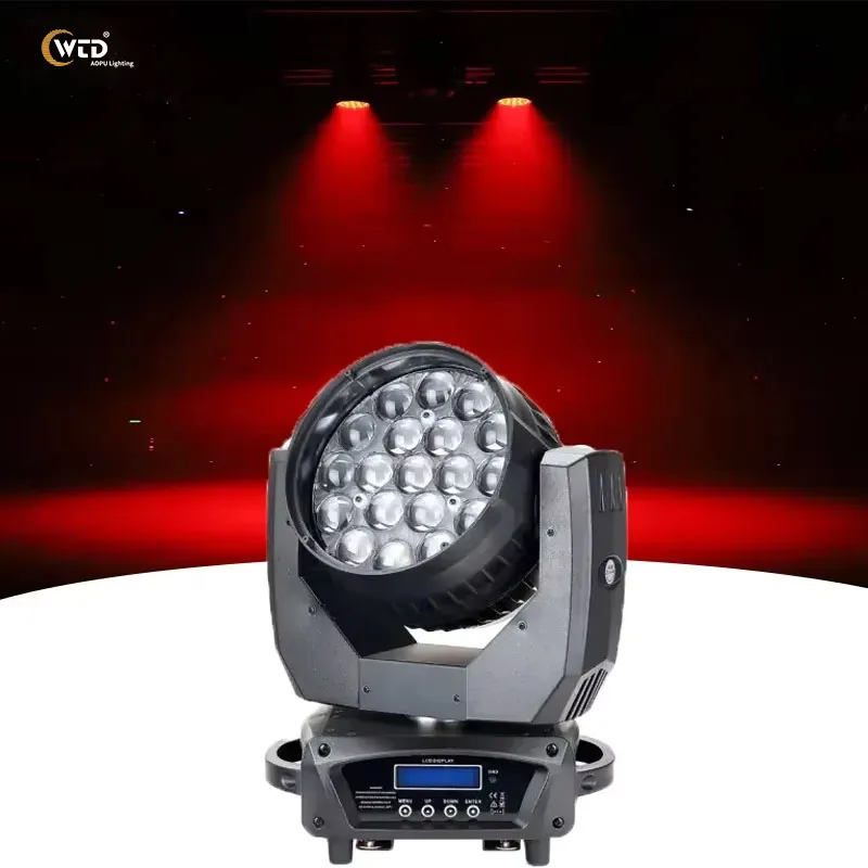 

Светодиодный вращающийся прожектор AOPU MAC Aura 4-в-1 RGBW 19x15W с зумом для концертных сцен