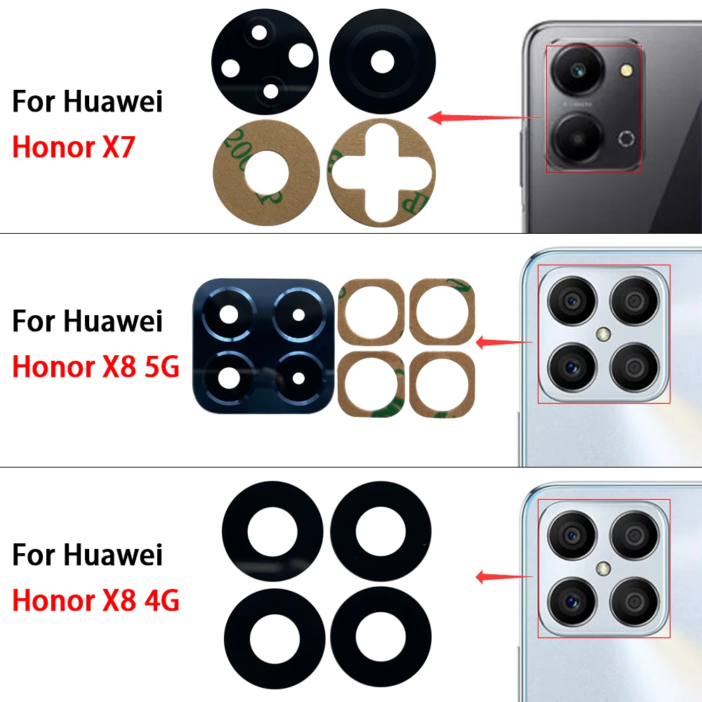 Rear Back Camera Glass Lens Cover For Huawei Honor 90 60 70 80 Se Pro X6 X7 X7A X8A X30 X40 X8 4G X9 5G With Adhesive Sticker