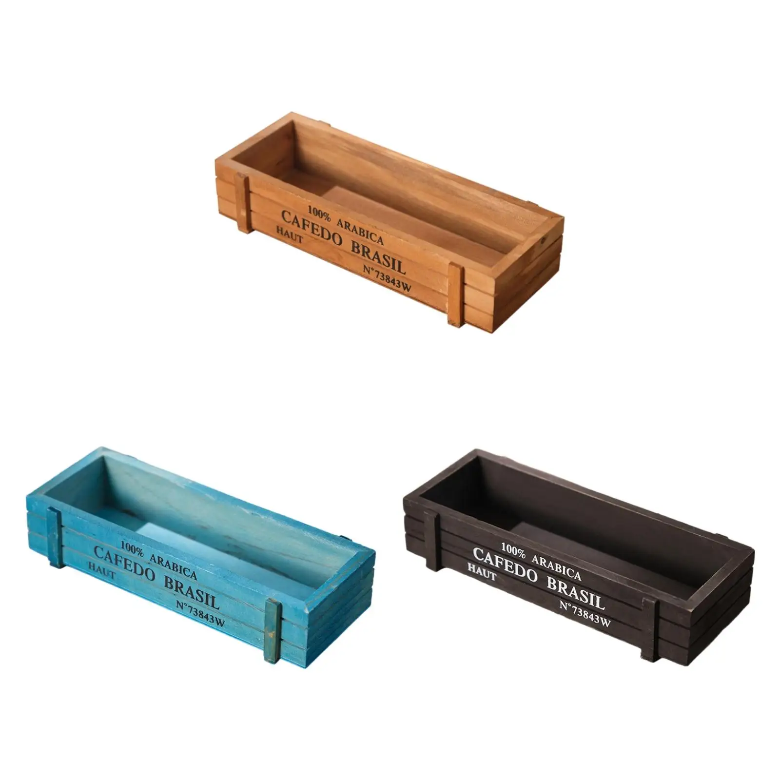 

Wood Planter Box Retro Plant Container for Balcony Table Centerpiece Outdoor