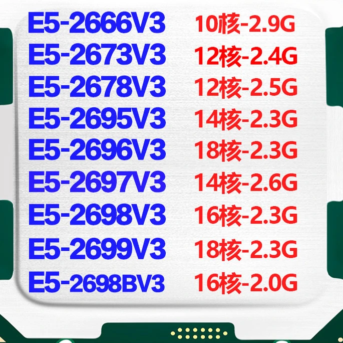 E5 2696 2697 2698 2699 2666 2673 2695 2670 2698B V3 CPU