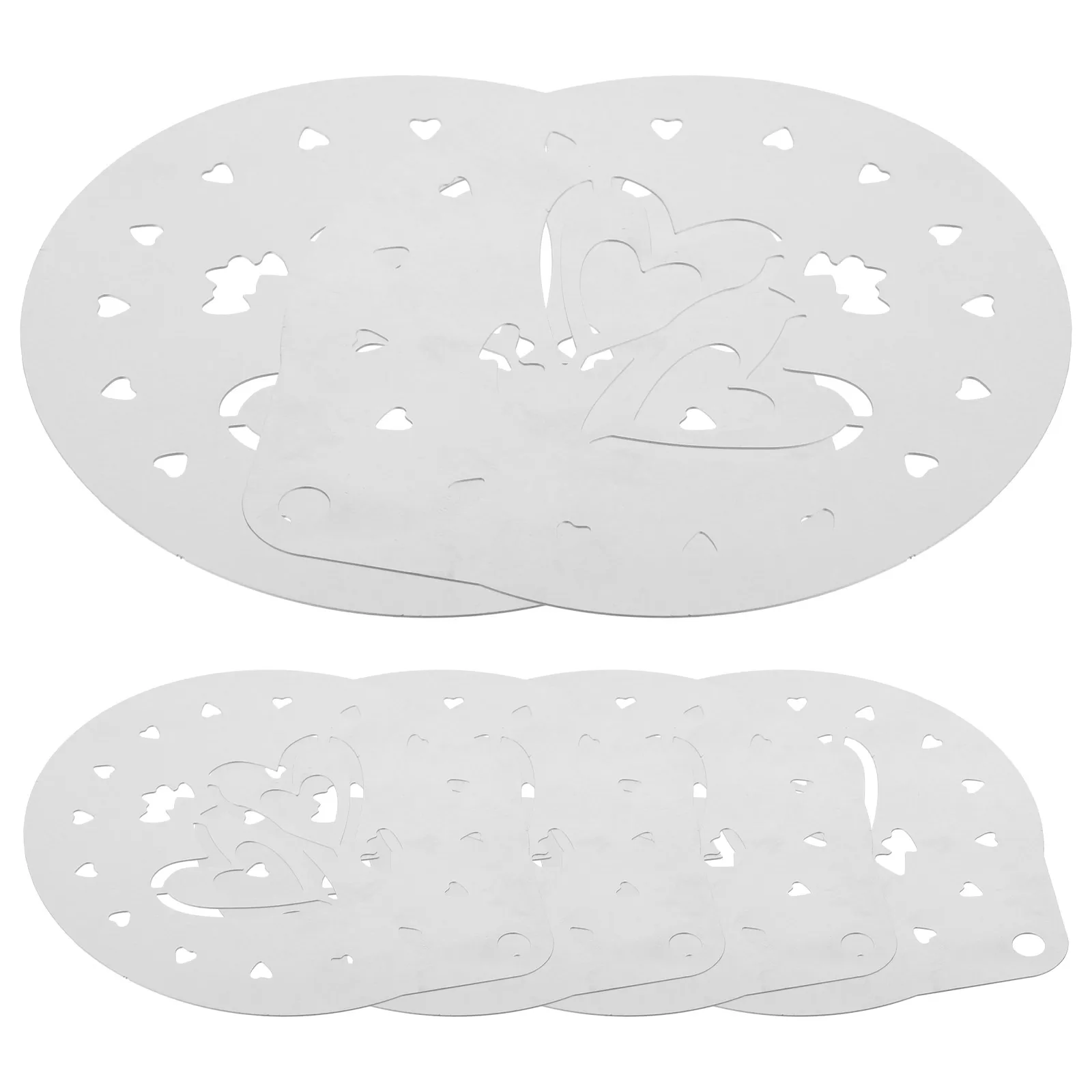 

6 Pcs Mother's Day Baking Stencils Cookie Cupcake Fondant Stencils Coffee Decorating Reusable PET Plastic Cake Molds