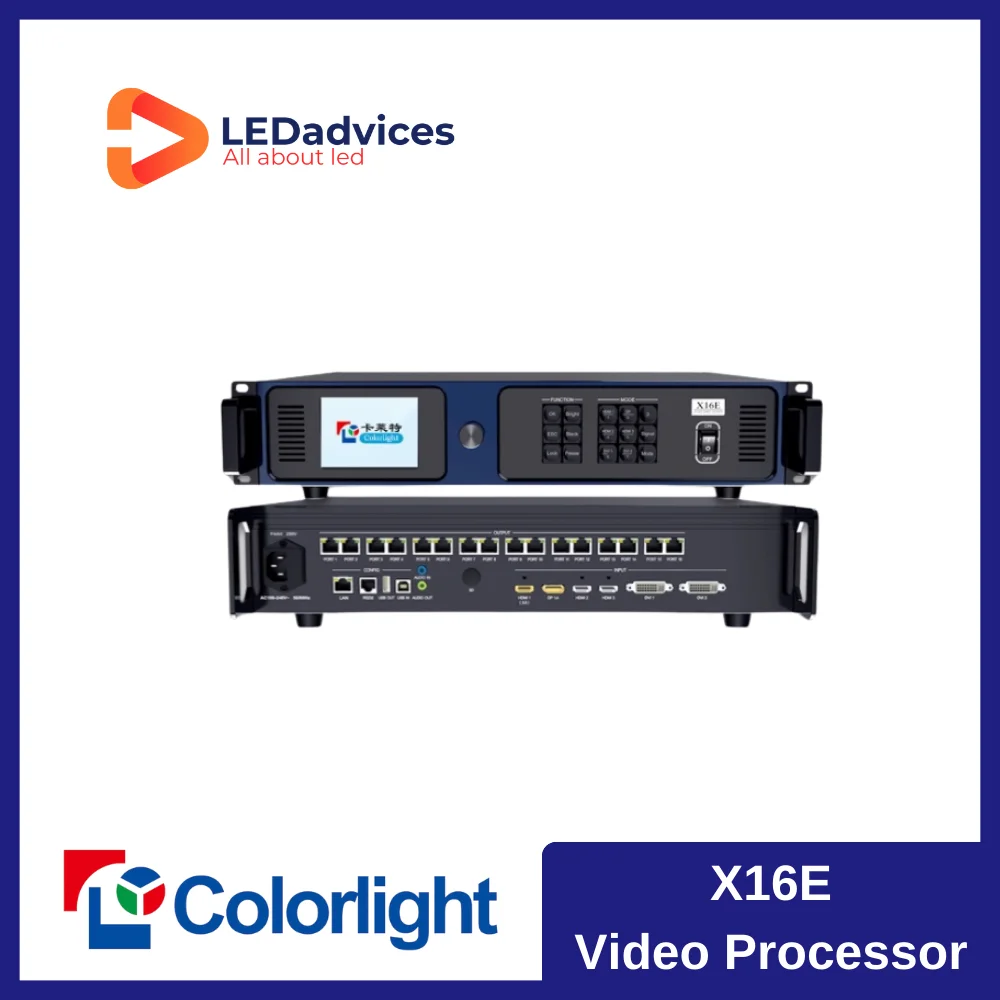 Colorlight X16E Video Processor All-in-One Professional LED Display Controller Full Color 10.48 Million Pixels 16 RJ45 Port