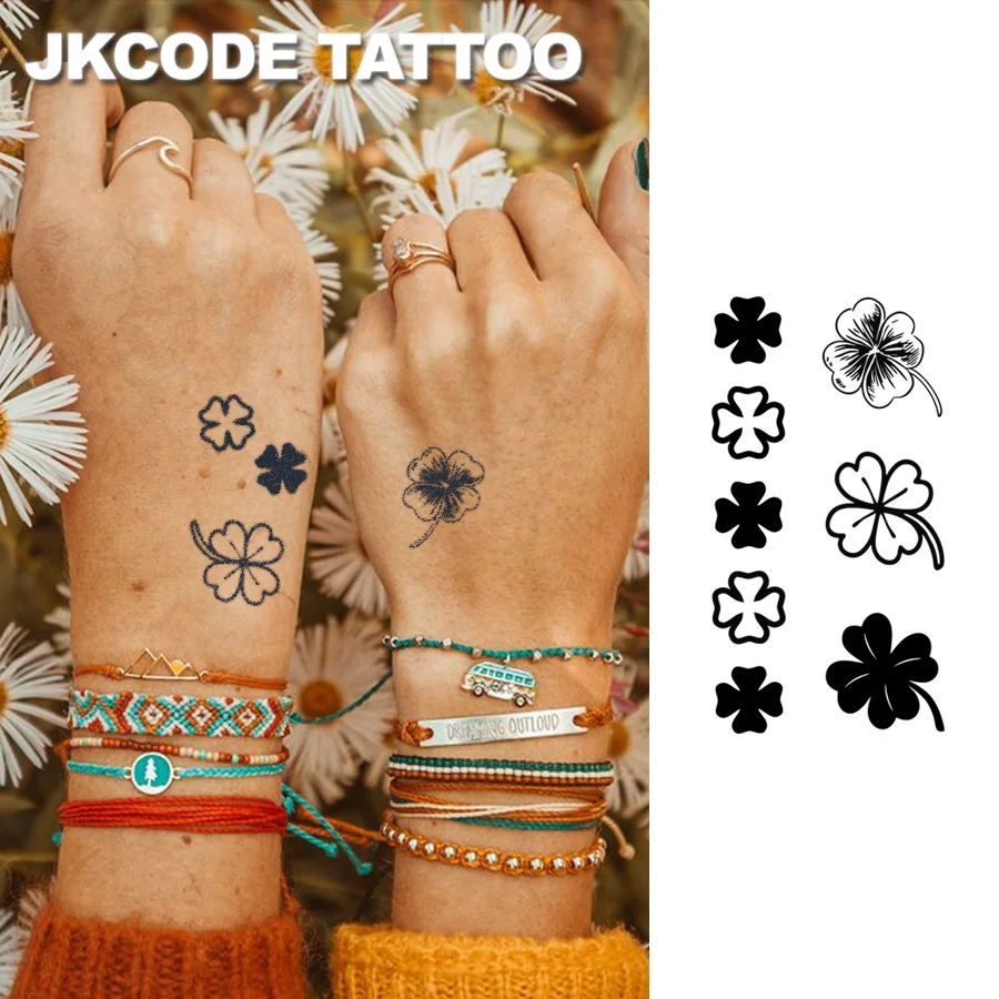 2 PCS Temporary Tattoos, St. Patrick's Day tattoo， Lucky Shamrocks， Waterproof,Lasts 1-2 Weeks, Tattoos For Women