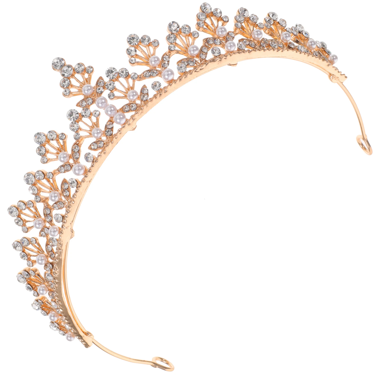 

Pearl Rhinestone Crown Headband Bridal Hair Bands Princess Wedding Accessories Birthday Crowns Small Alloy Tiara For Women Bride
