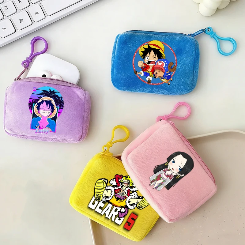 

One Piece Wallet Luffy Zoro Sanji Anime Keychain Coin Wallet Lightweight Portable Card Bag Large Capacity Fashion Coin Purse