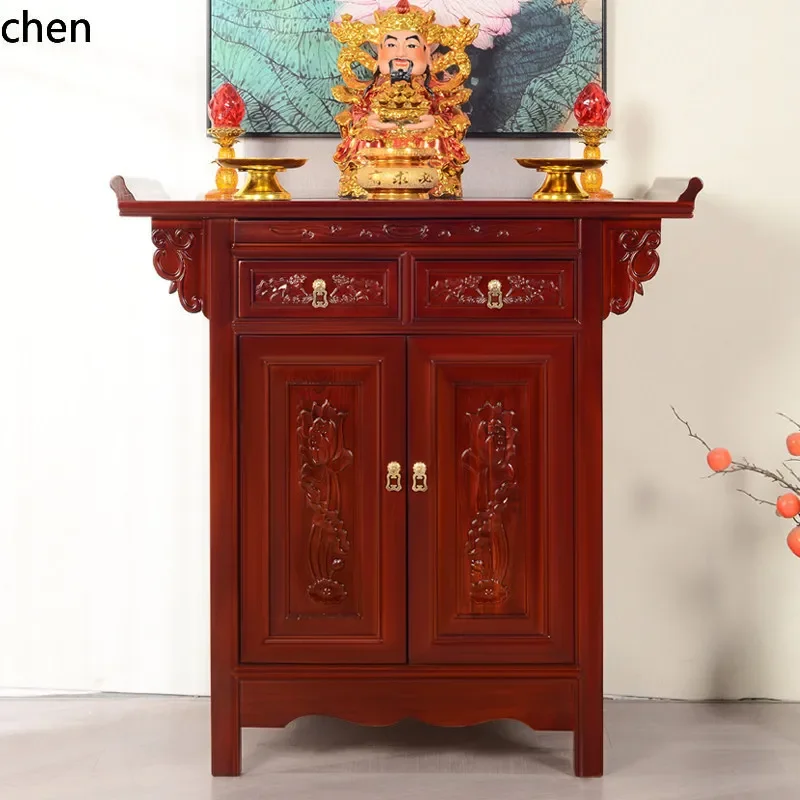 a2 chinoiserie old elm small  table buddha altar for home guanyin table guan gong god of wealth  incense altar