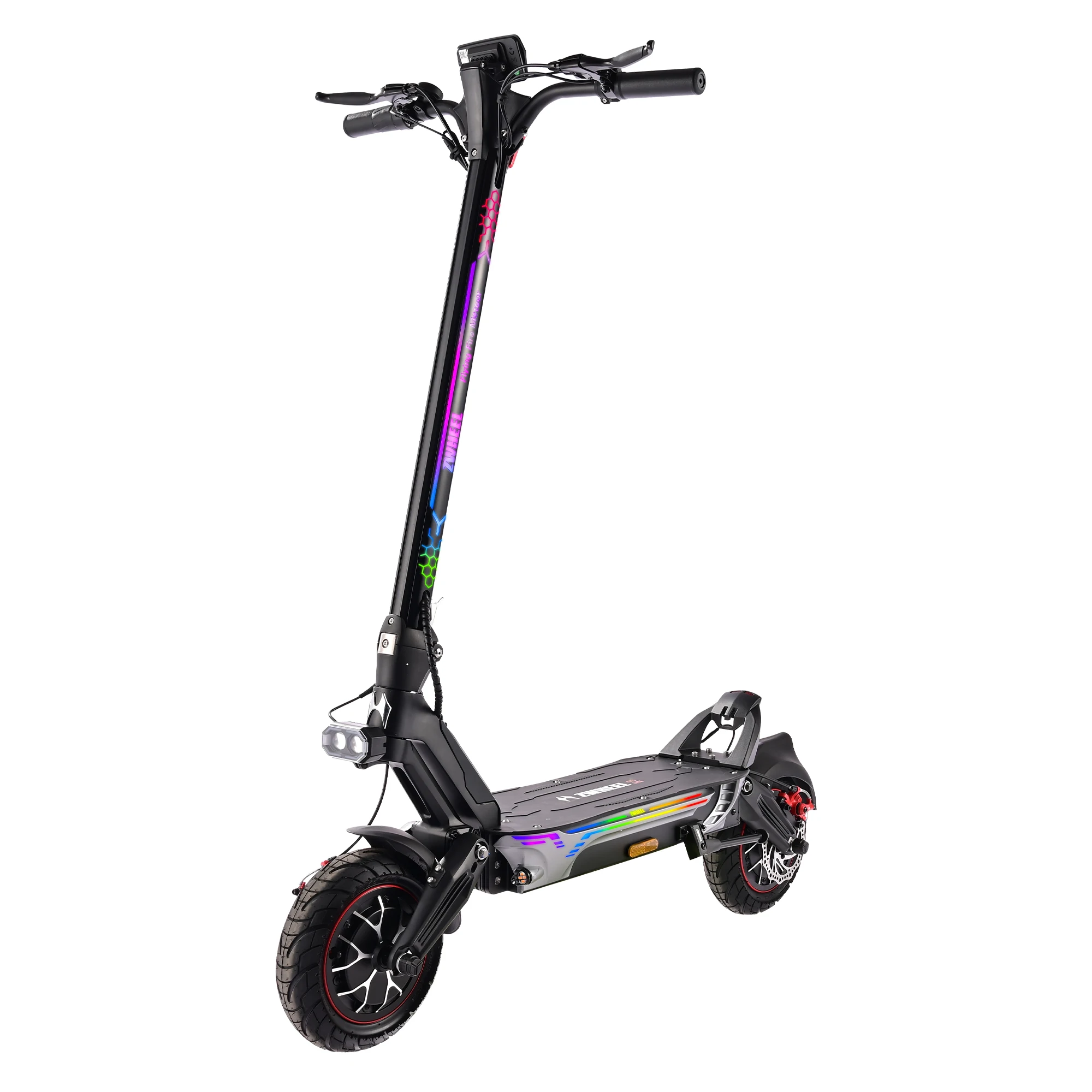 ZWHEEL GT1-Lite, E-Scooter Erwachsene, faltbar, 4000 W Doppelmotor, 52V 25Ah Akku, max. 68 km/h, 80 km Reichweite, NFC, Doppelarm-Hydraulik, Doppelscheibenbremsen, 11 Zoll Straßenreifen, Tempomat,