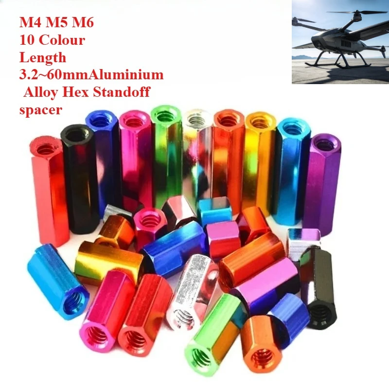 Алюминиевые шестигранные стойки-спейсеры M4, M5, M6 с внутренней резьбой, двойные шестигранные колонны-стойки