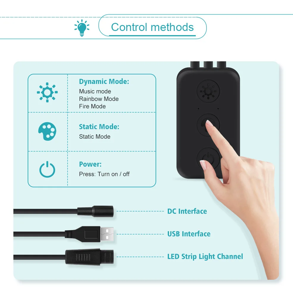 Led rgbic faixa de luz inteligente tela de exibição do computador sincronização música atmosfera luz app controle sala de jogos parede de fundo