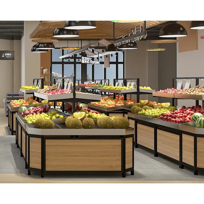custom.Custom Stand Retail Shop Supermarkets Promotions Shelves Store Shelf Storage and Vegetable Display Fruits Vegetables