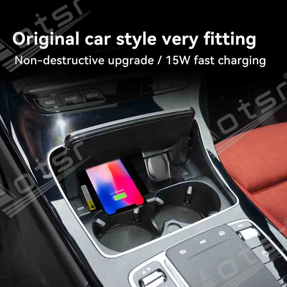 2025 Wireless Charger For Mercedes-Benz C-Class/GLC Mobile Phone USB Charging Pad Accessories For iPhone Xiaomi Samsung ETC.