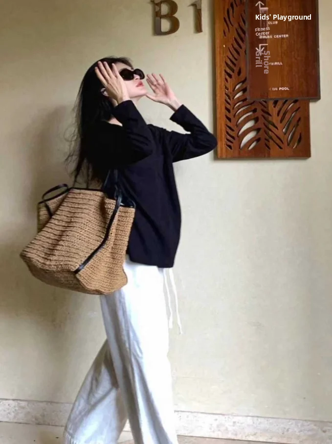 

Гонконг Fon & большая тканая повседневная большая сумка Capaci, винтажная сумка, тканая сумка, лето 202, новинка Sle, женская сумка