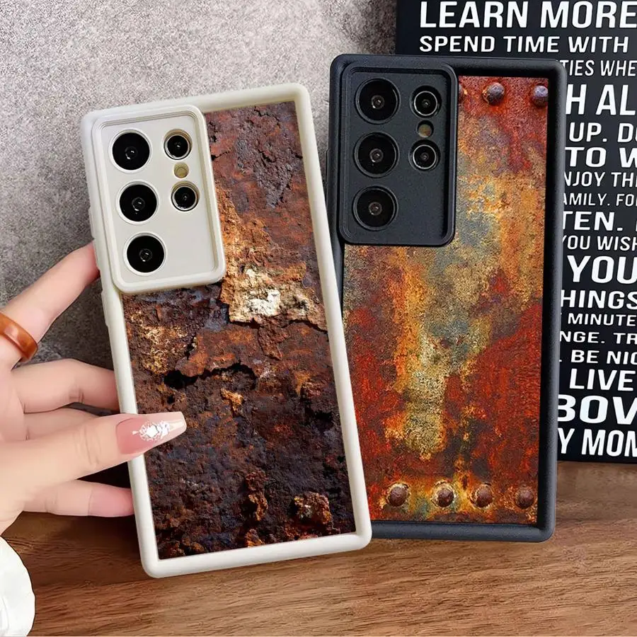 تصميم نمط تقليد الحديد الصدأ الحال بالنسبة لسامسونج غالاكسي S24 زائد S25 حافة S25 الترا S22 S24Ultra S23 FE S20FE S21 لينة #6