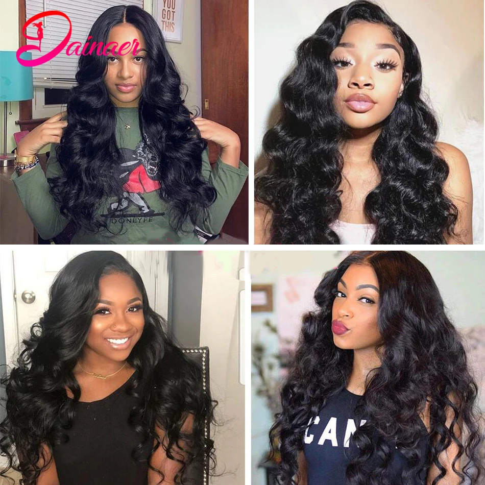 Loose Wave Bundles Remy Hair Extensions Human Hair Bundles 3PCS Natural Black 4 Bundles Deal Peruvian Hair Weave Bundles