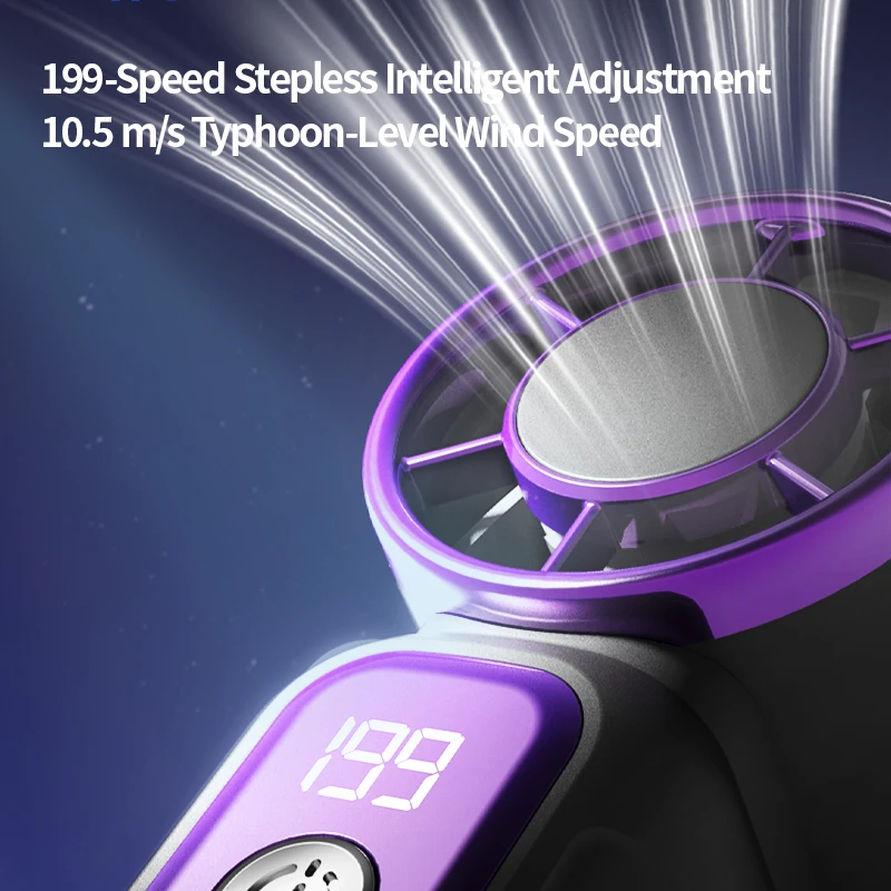

2026 New Powerful Wind Personal Cooling Fans USB Rechargeable Mini Handheld Fan Digital Display Small Electric Ultra-quiet Fan