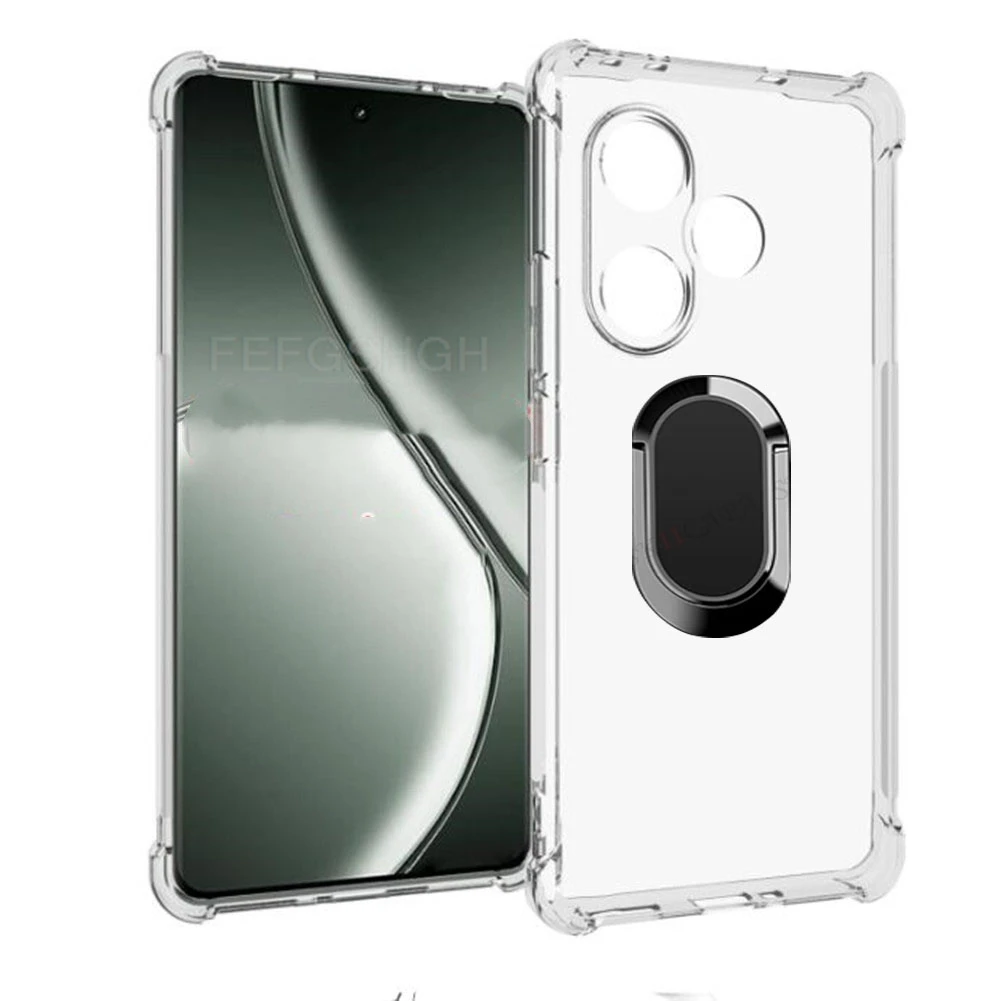 For Realme GT6 Global GT 6 6T Neo 6 SE Neo6 RMX3853 Back Ring Holder Bracket Phone Cover TPU Soft Silicone Case