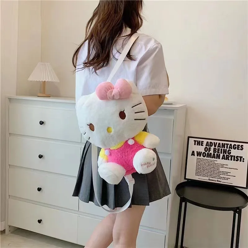 

Sanrio Cartoon Hello Kitty Plush Doll Bag Japanese Style Parent-child Backpack Cute Plush Toy Hello Kitty Backpack