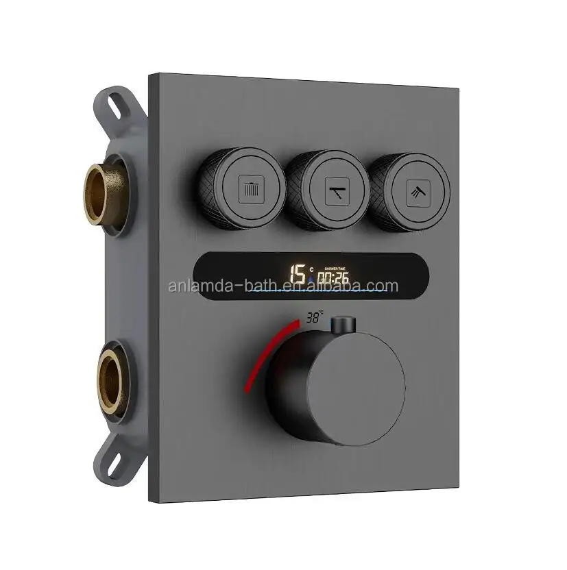 

Multi Function Brass Three Way Wall Mounted Concealed Shower Diverter Thermostatic Rain Shower Mixer Faucet Valve